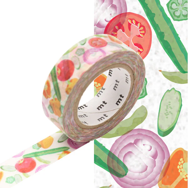 mt Washi Masking Tape - 15mm x 7m - Summer Vegetable