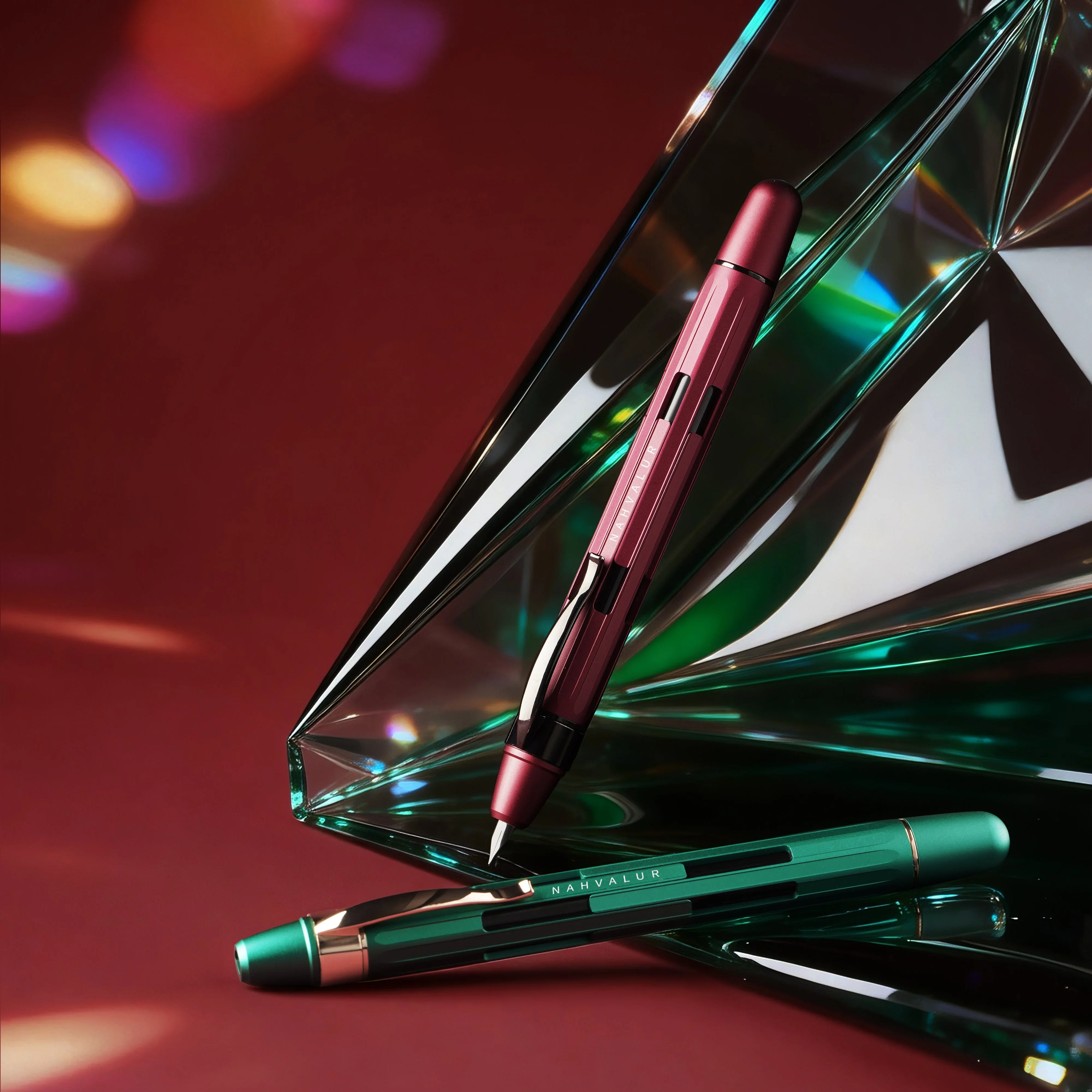 Nahvalur Eclipse Retractable Fountain Pen Emerald - Image 3