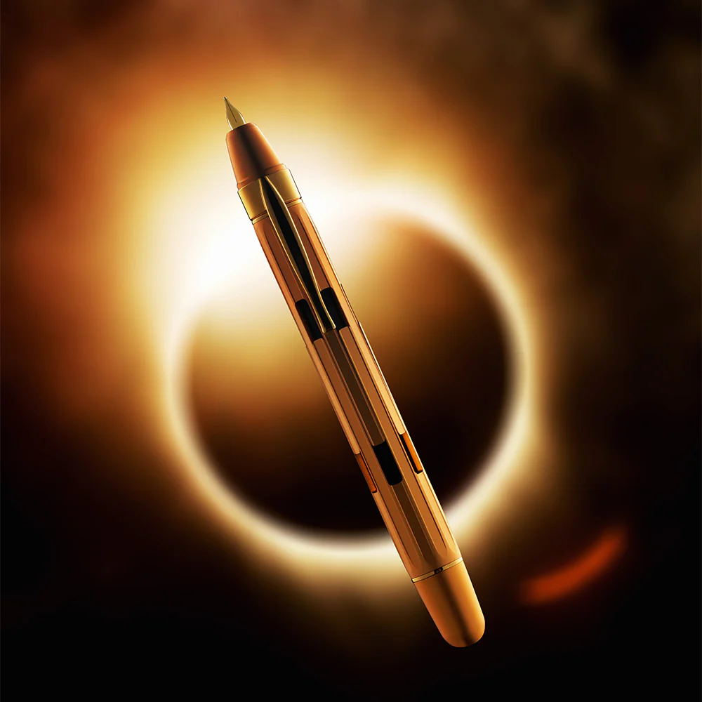 Nahvalur Eclipse Retractable Fountain Pen Pure Gold - Image 2
