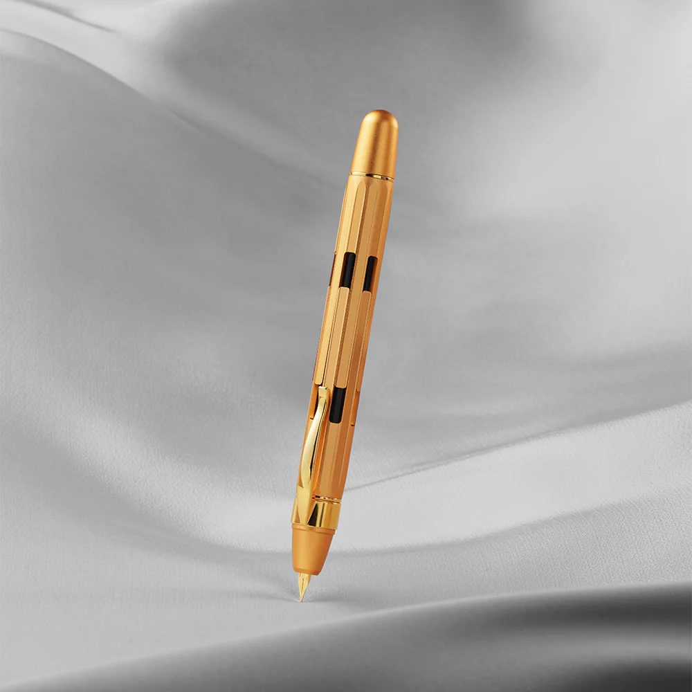 Nahvalur Eclipse Retractable Fountain Pen Pure Gold - Image 3