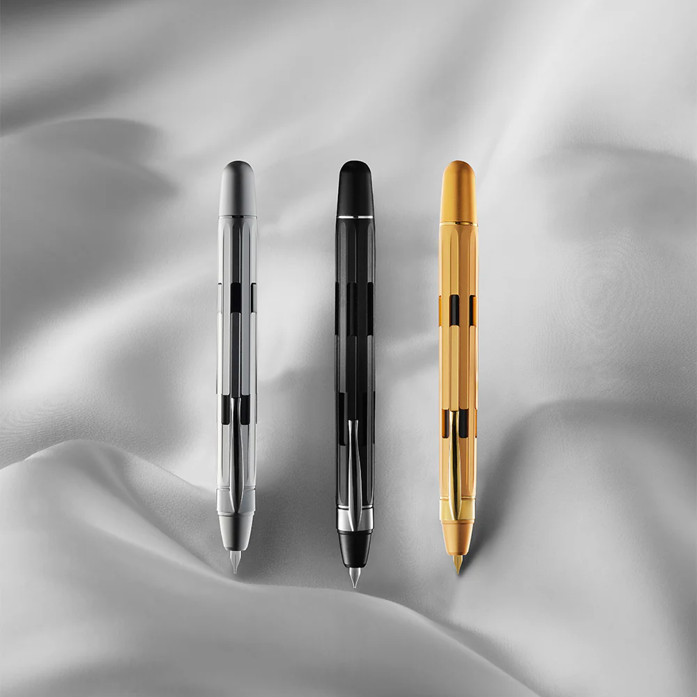 Nahvalur Eclipse Retractable Fountain Pen Pure Gold - Image 4