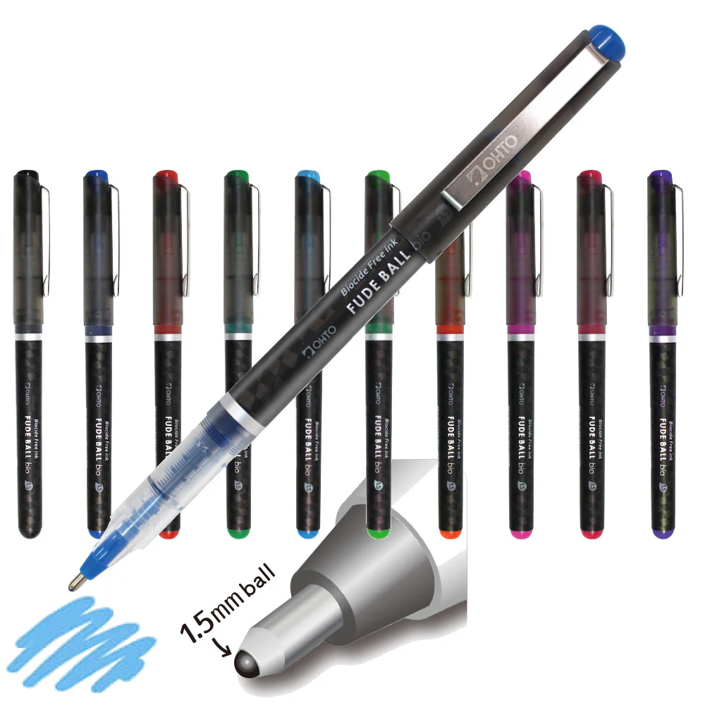 OHTO Fude Ball Bio Liquid Ink Rollerball Pen 1.5mm - Image 2
