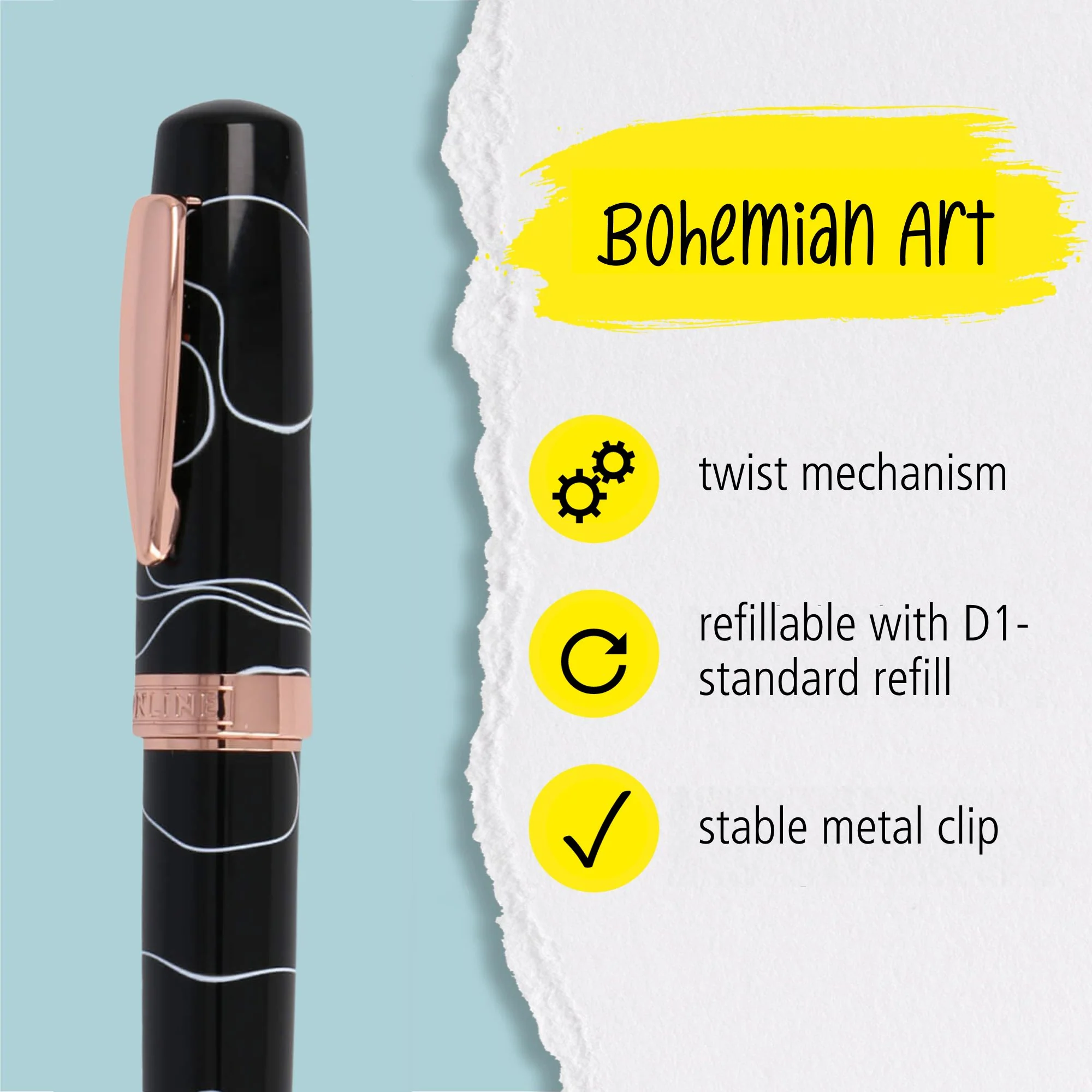 ONLINE Bohemian Art Ballpoint Pen Black - Image 3