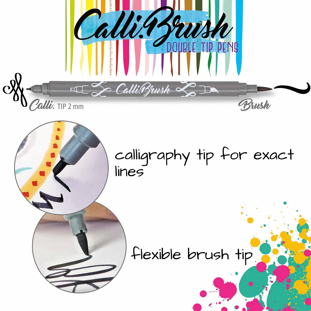 ONLINE Calligraphy Brush Set of 5 Grey - Image 2