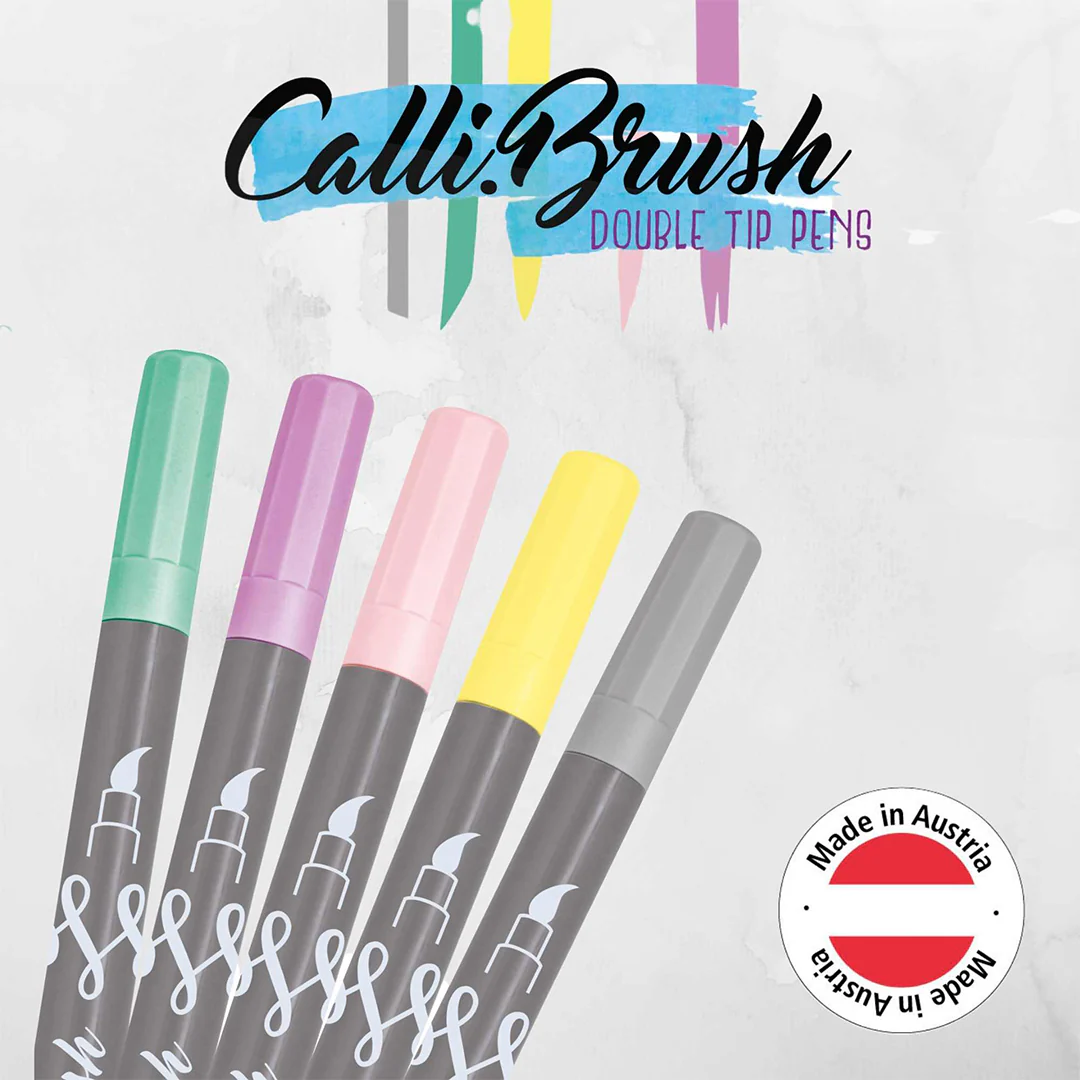 ONLINE Calligraphy Brush Set of 5 Pastel - Image 3