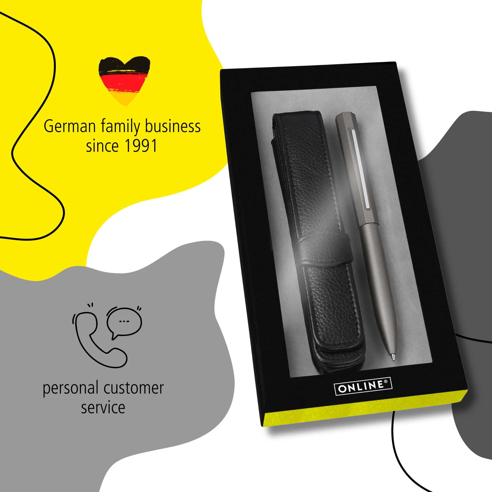 ONLINE Octopen Aluminum Ballpoint and Leather Case Gift Set Grey - Image 4