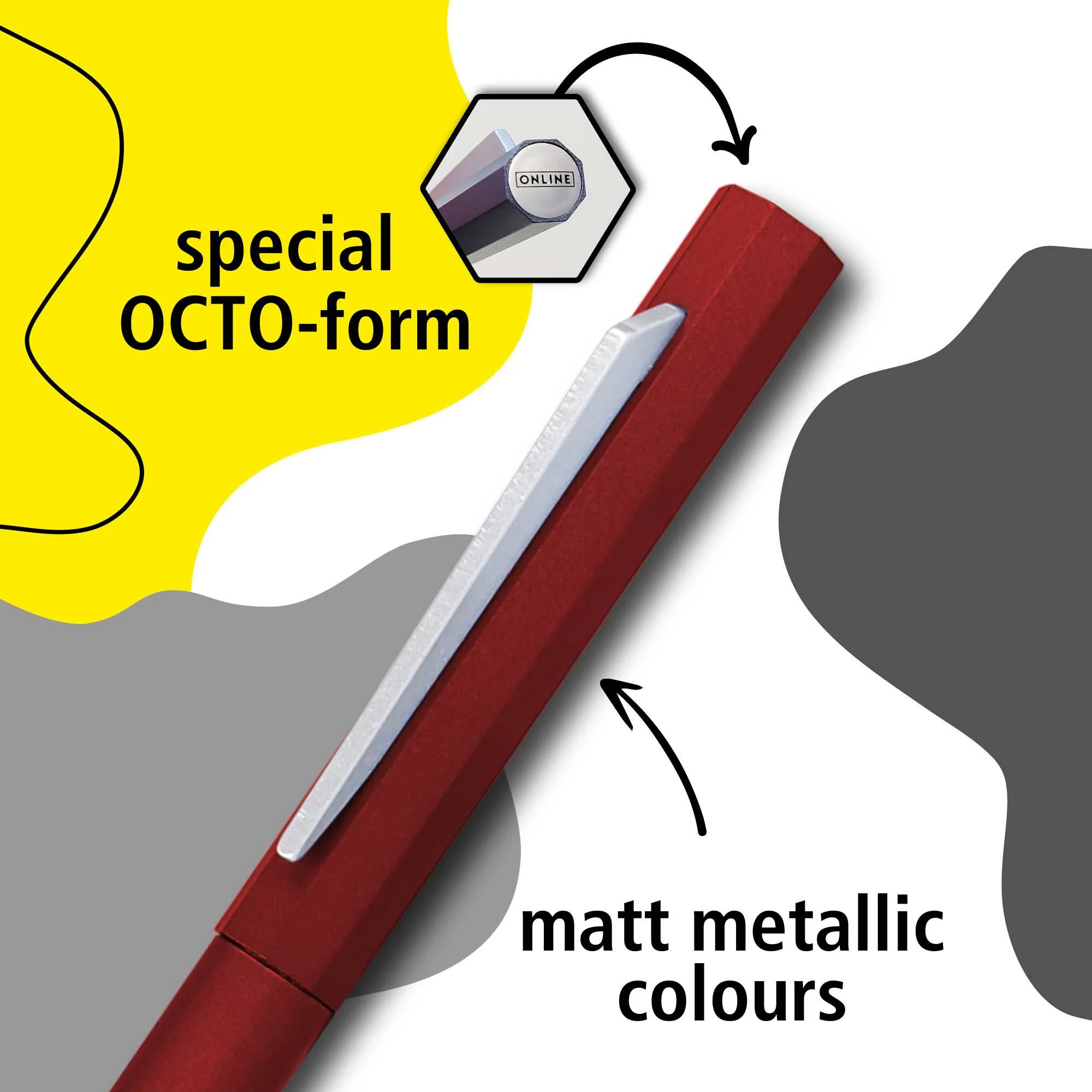 ONLINE Octopen Aluminum Ballpoint and Leather Case Gift Set Red - Image 2