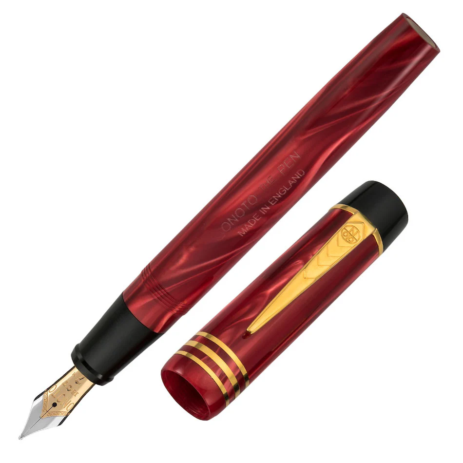 Onoto Magna Classic 18ct Gold Nib Fountain Pen Burgundy Pearl