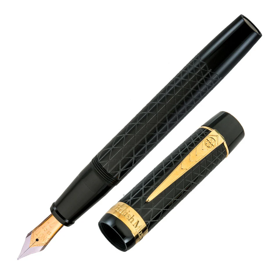 Onoto The British Museum 18ct Gold Nib Fountain Pen Black Limited Edition