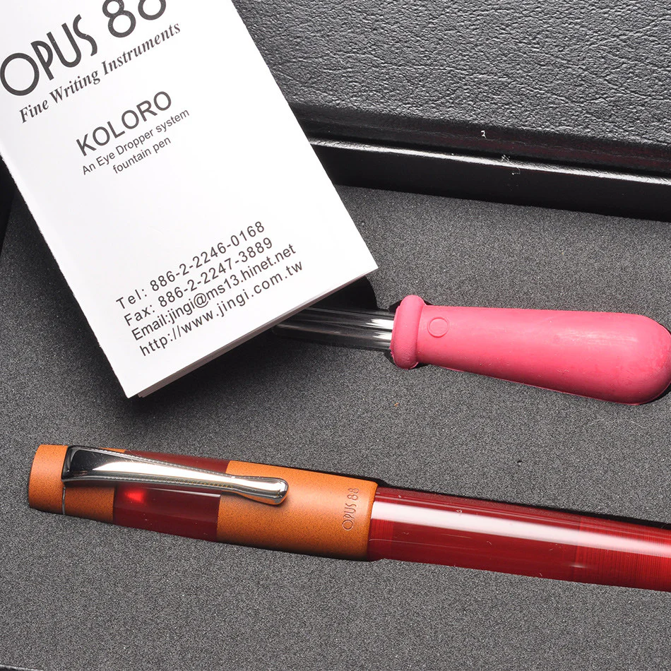 Opus 88 Koloro Eye Dropper Fountain Pen Red - Image 4