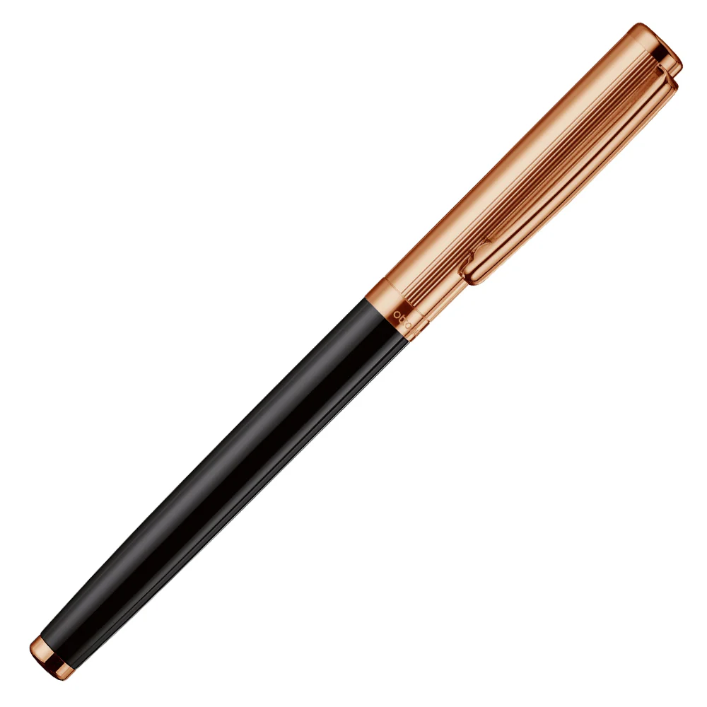 Otto Hutt design01 Fountain Pen Thread Guilloché Black with Rosegold Trim - Image 2