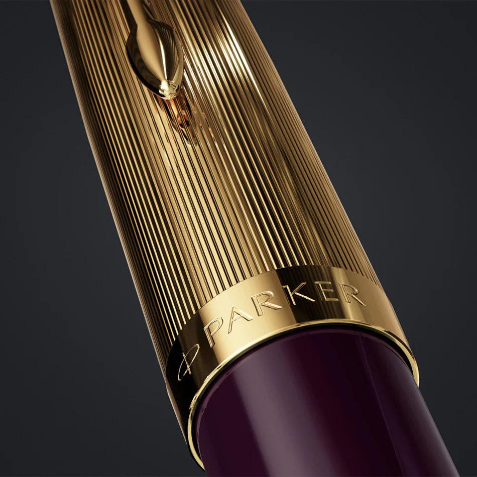 Parker 51 Ballpoint Pen Plum with Gold Trim - Image 3