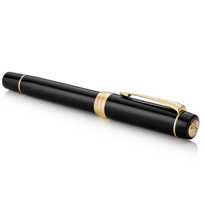 Parker Duofold Classic Fountain Pen Black with Gold Trim - Image 4