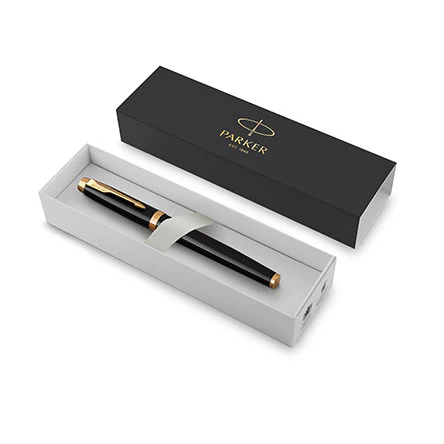 Parker IM Ballpoint Pen Black Lacquer with Gold Trim - Image 4