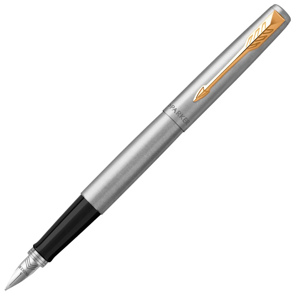 Parker Jotter Fountain Pen Stainless Steel Gold Trim