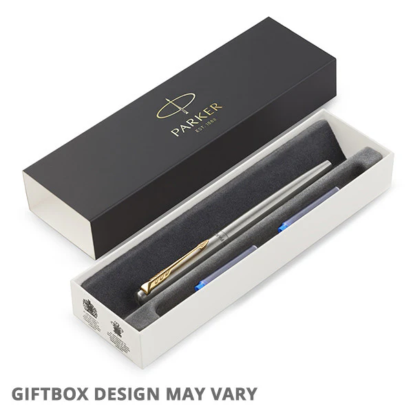 Parker Jotter Fountain Pen Stainless Steel Gold Trim - Image 3