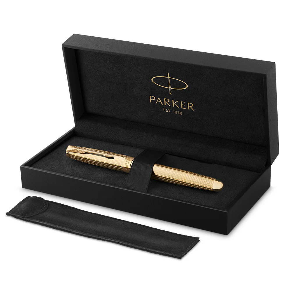Parker Sonnet Fountain Pen Cisele Gold 18kt Nib - Image 6