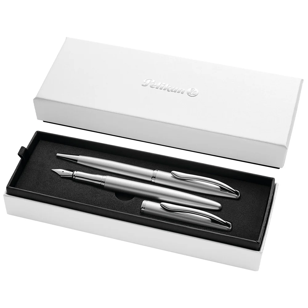 Pelikan Jazz Noble Elegance Fountain Pen and Ballpoint Pen Set Silver
