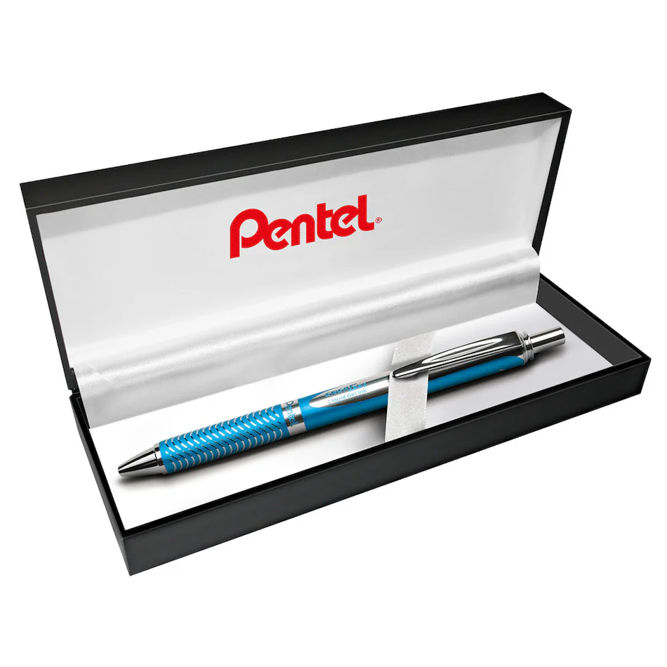 Pentel EnerGel Sterling Gel Rollerball Pen Sky Blue with Gift Box