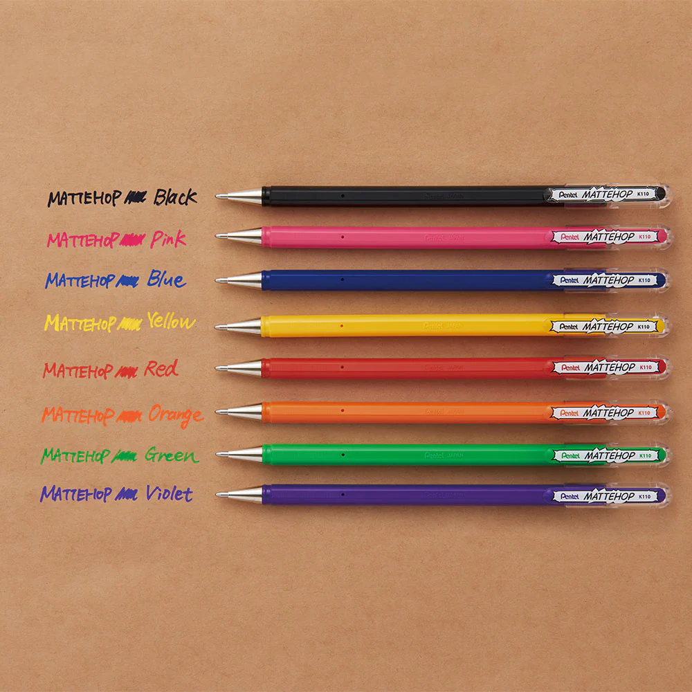 Pentel Mattehop Gel Pen Complete Set of 14 - Image 4