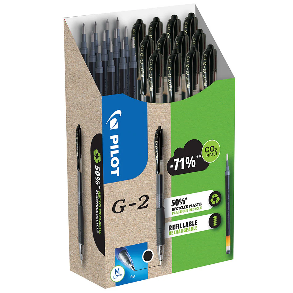 Pilot BegreeN G2 07 Gel Rollerball Pen Medium Pen and Refill Pack Black