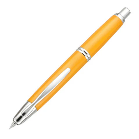 Pilot Capless Fountain Pen Rhodium Trim Yellow