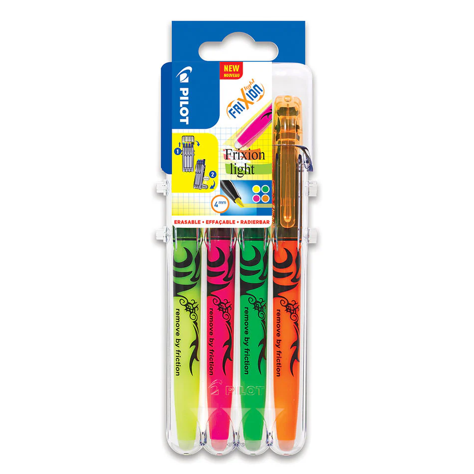 Pilot FriXion Light Erasable Highlighter Assorted Set of 4