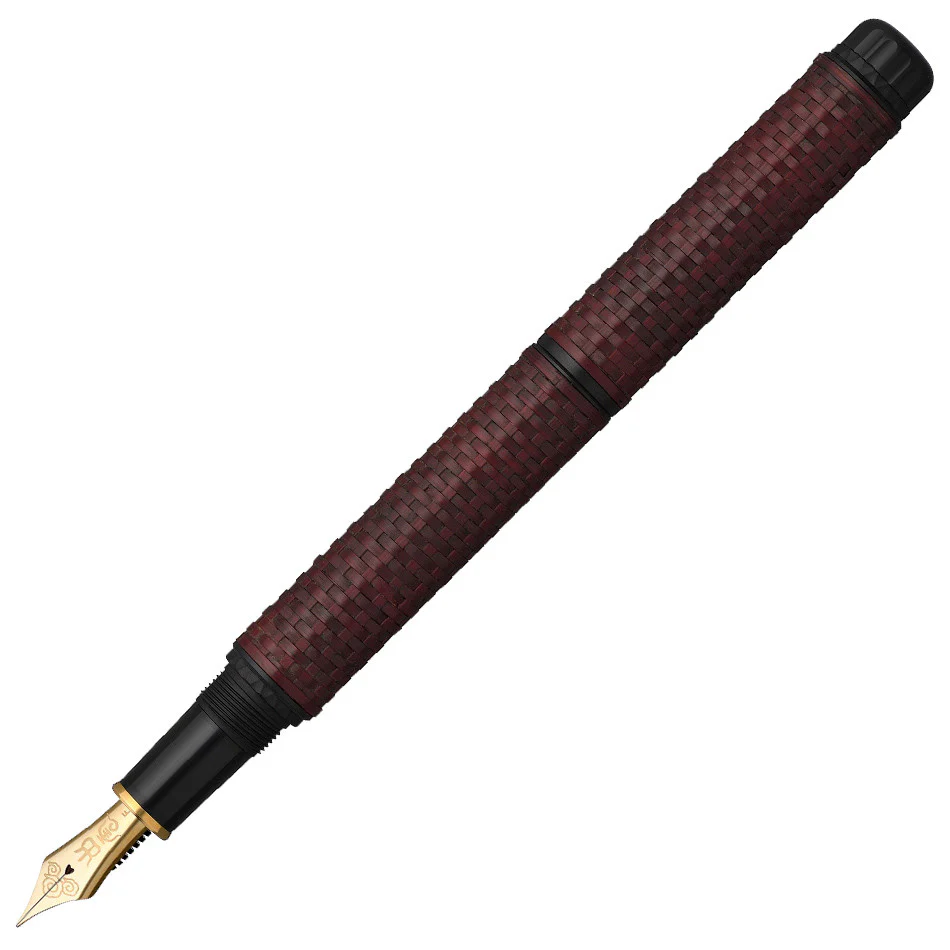 Platinum Izumo Bamboo Gozame Weave Fountain Pen Benikabairo
