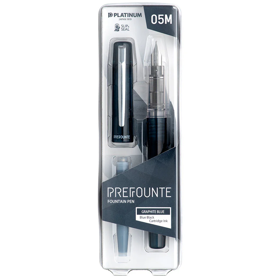 Platinum Prefounte Fountain Pen Graphite Blue - Image 2