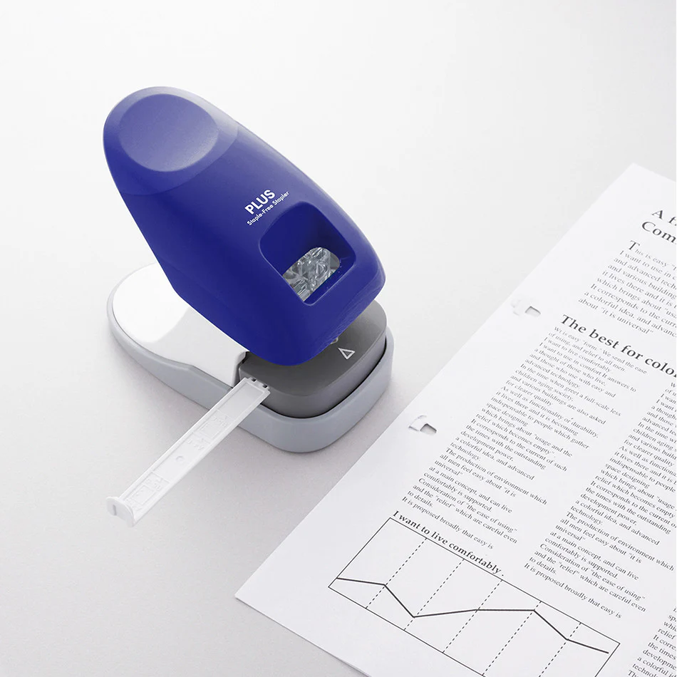 PLUS Staple-Free Desk Stapler Blue - Image 4