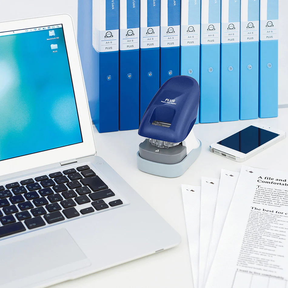 PLUS Staple-Free Desk Stapler Blue - Image 6