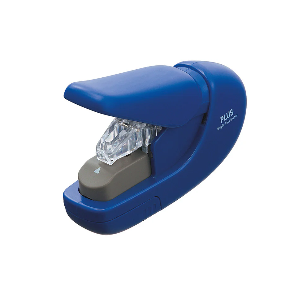 PLUS Staple-Free Hand Stapler Blue