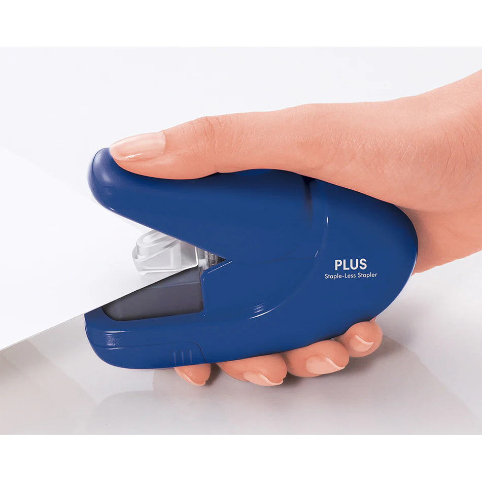 PLUS Staple-Free Hand Stapler Blue - Image 2