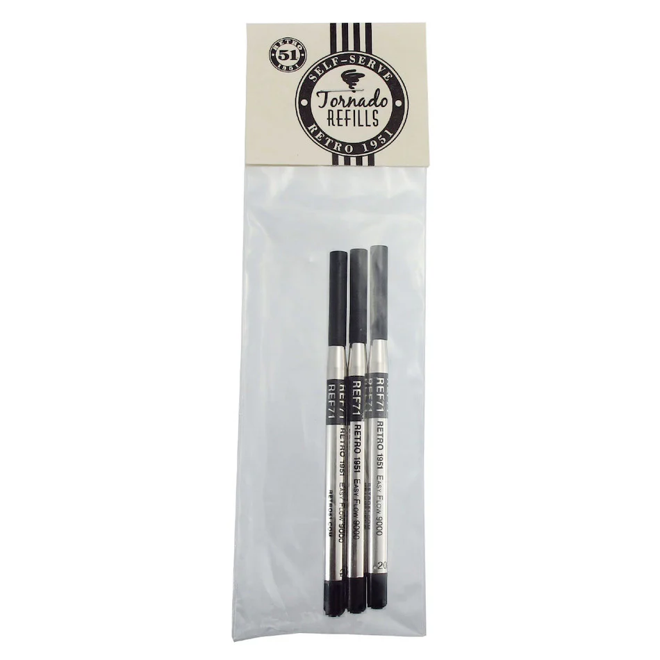 Retro 51 Easyflow 9000 Ballpoint Conversion Refill 3 Pack