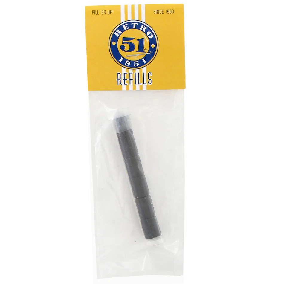 Retro 51 Eraser for Tornado Pencils Set of 6 Black