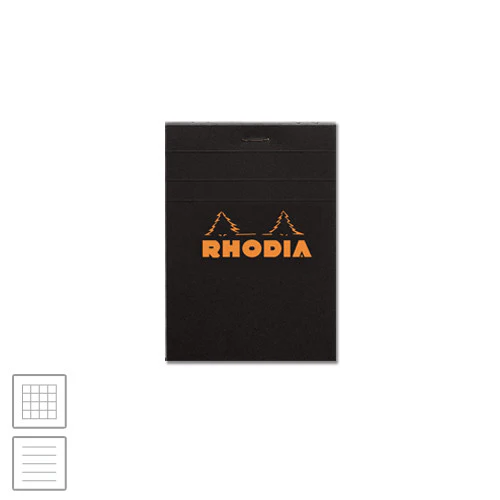 Rhodia Head-Stapled Notepad No.12 85 x 120 Black