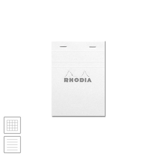 Rhodia Ice White Head-Stapled Notepad No.13 A6 (105 x 148)