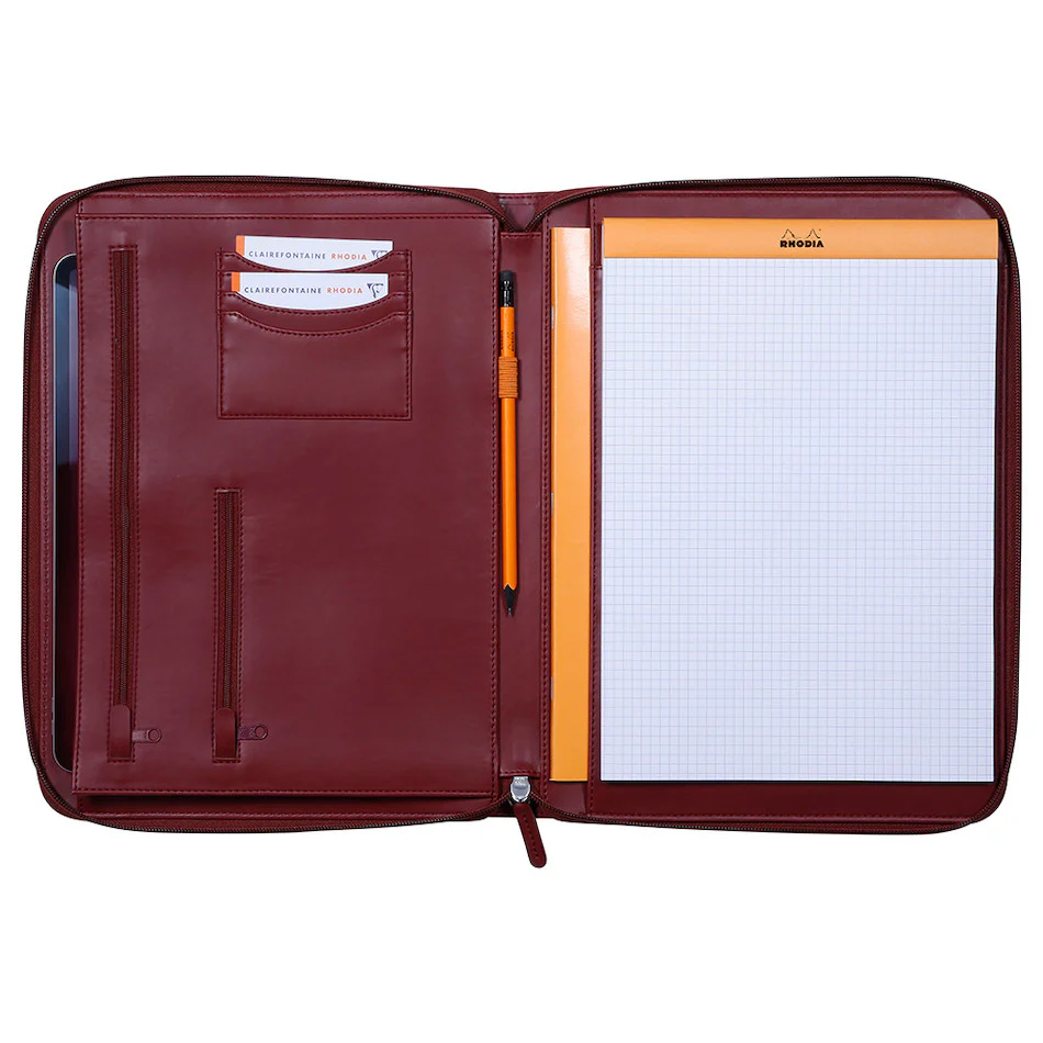 Rhodia Large Zipped Portfolio A4 Burgundy - Image 4