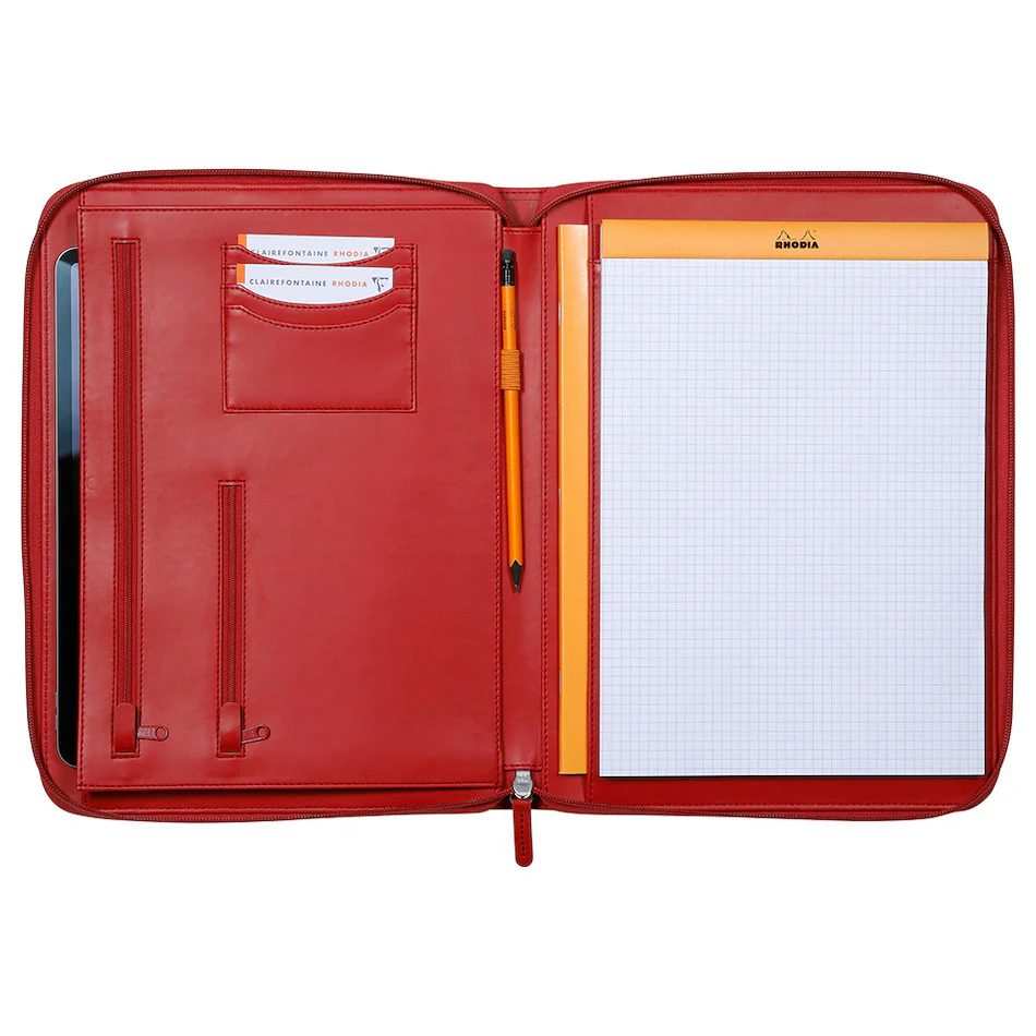 Rhodia Large Zipped Portfolio A4 Poppy - Image 2