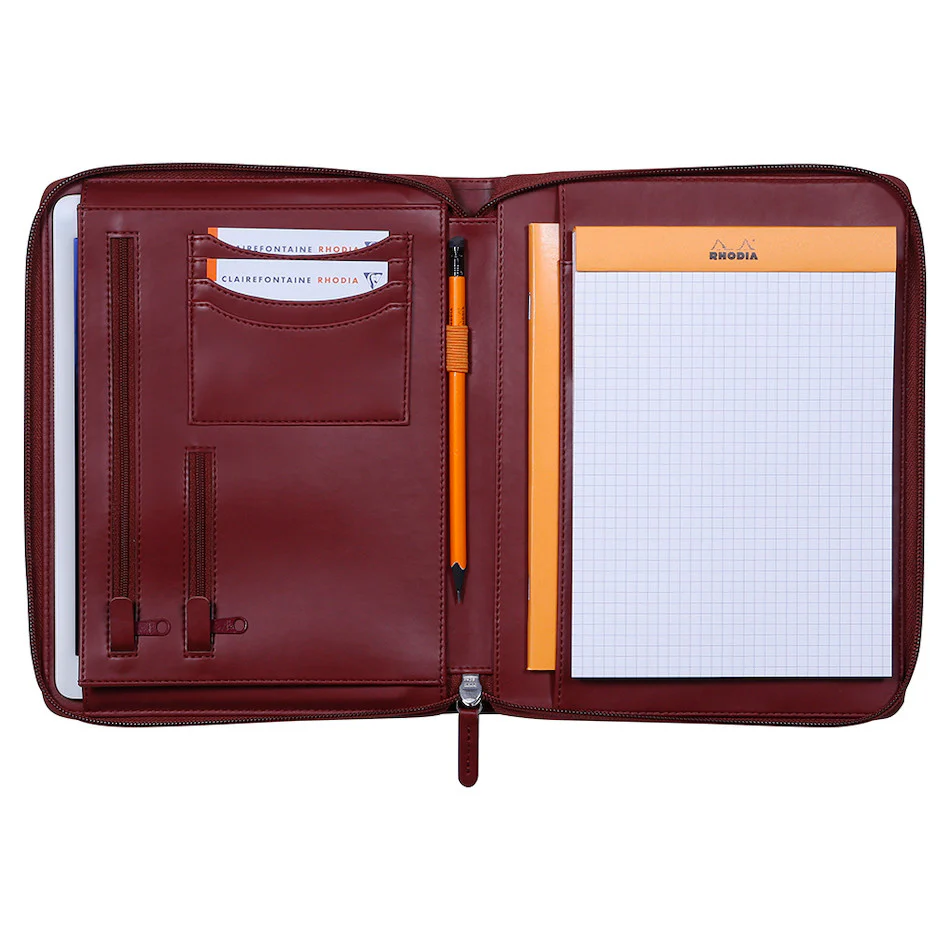 Rhodia Small Zipped Portfolio A5 Burgundy - Image 2