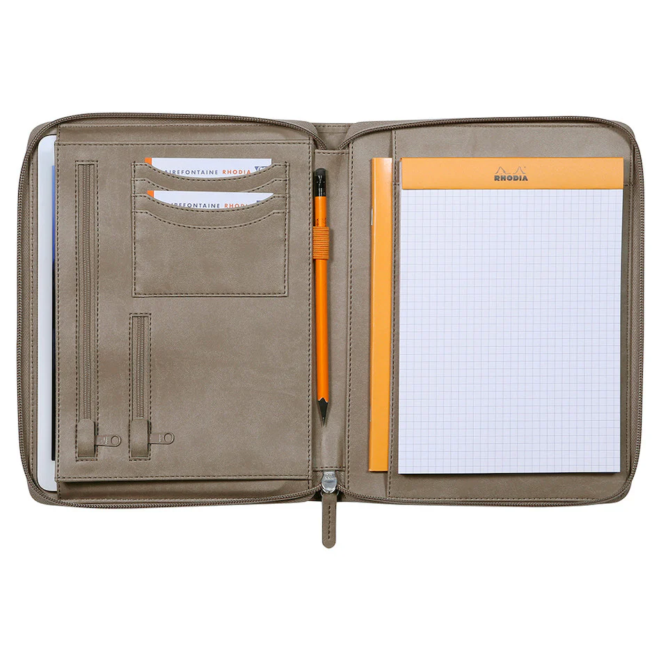 Rhodia Small Zipped Portfolio A5 Taupe - Image 4