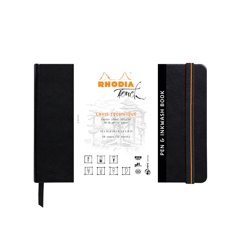 Rhodia Touch Pen & Inkwash Book Hardcover A5