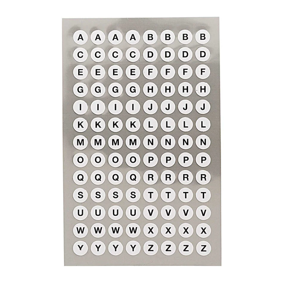 Rico Office Sticker White ABC Dots 8.5mm