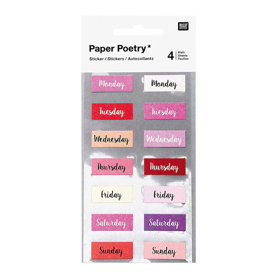 Rico Stickers Weekdays Pink