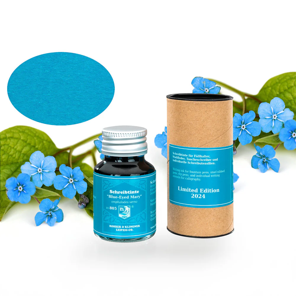 Rohrer & Klingner Limited Edition Fountain Pen Ink 50ml Blue Eyed Mary - Image 2
