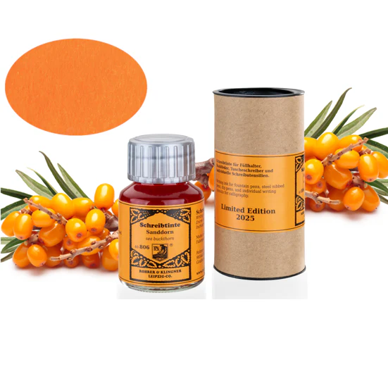Rohrer & Klingner Limited Edition Fountain Pen Ink 50ml Sea Buckthorn - Image 2