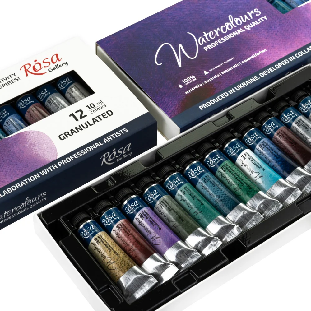 Rosa Watercolour 10ml Tubes Granulated Set of 12 - Image 3