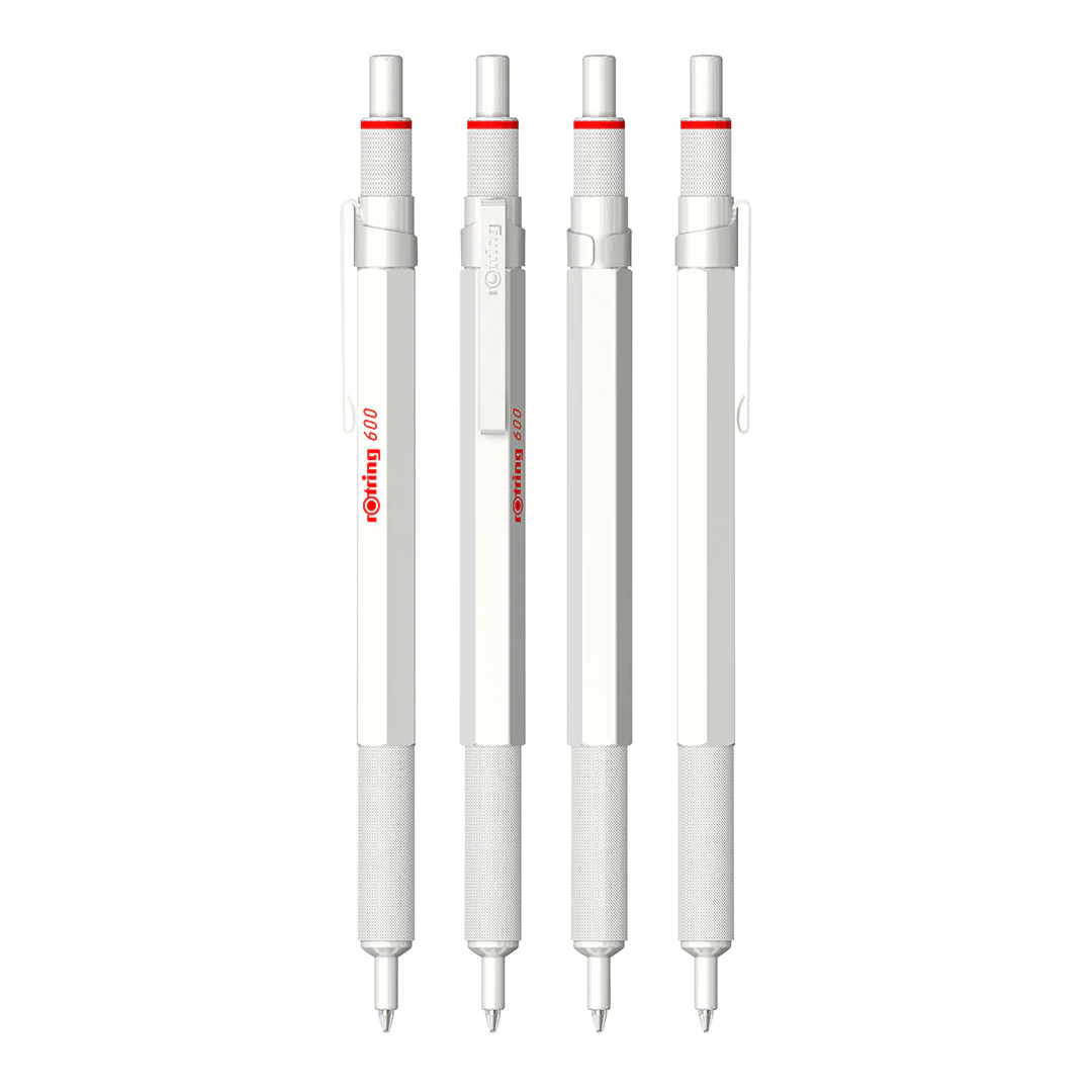 rotring 600 Ballpoint Pen Pearl White - Image 4