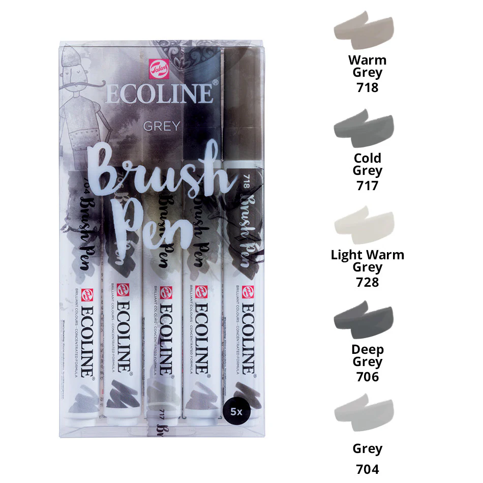 Royal Talens Ecoline Brush Pens Assorted Set of 5 - Image 3