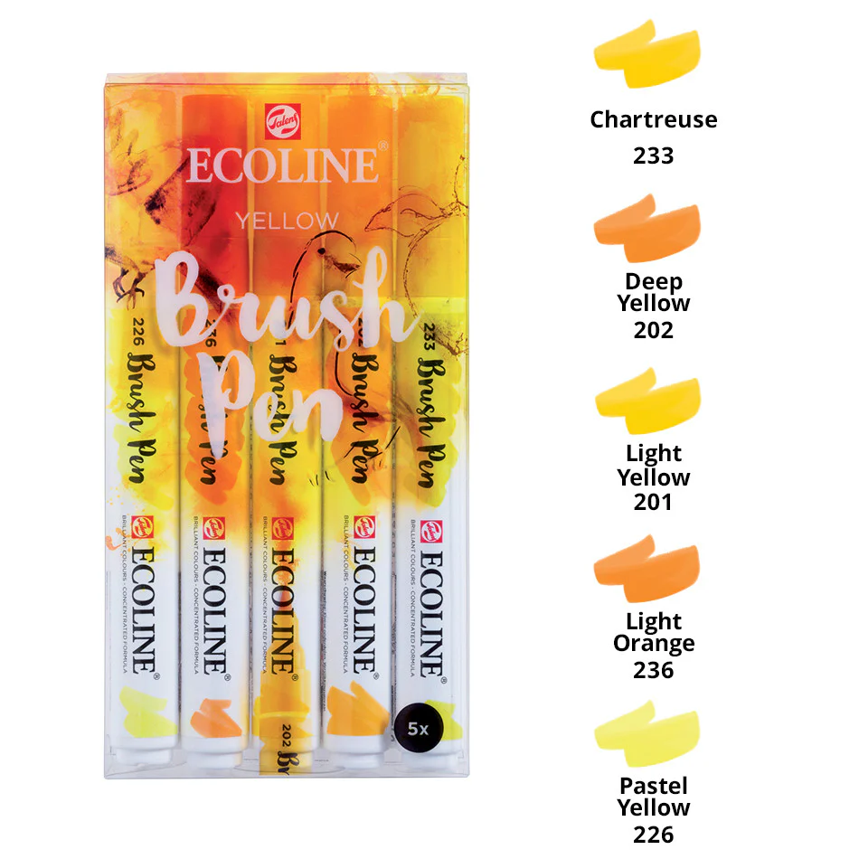 Royal Talens Ecoline Brush Pens Assorted Set of 5 - Image 4